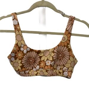 Kavala Brown Floral Swim Top